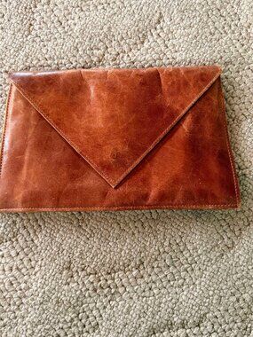 Genuine Leather Envelope Clutch